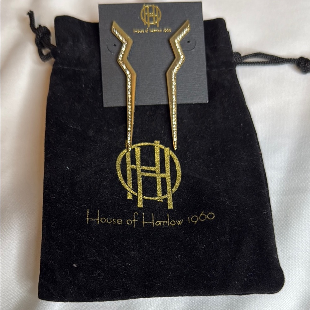 House of Harlow 1960 Gold Zigzag Earrings